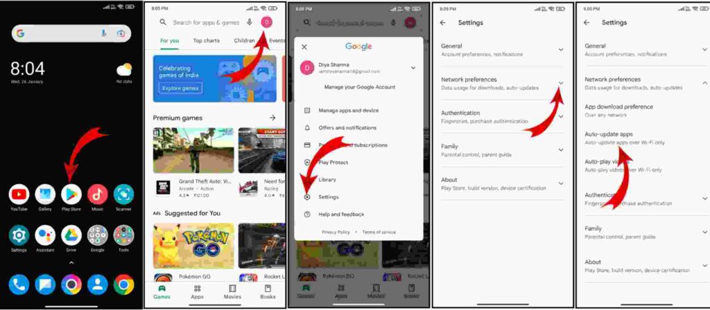 How to off auto update in google play store